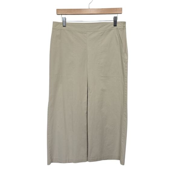 Eileen Fisher Organic Cotton Cream Wide Leg High Rise Cropped Pants Size‎ Small - Picture 1 of 10